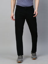 Genips Men's Black Cotton Stretch Rico Slim Fit Solid 5 Pocket Trouser